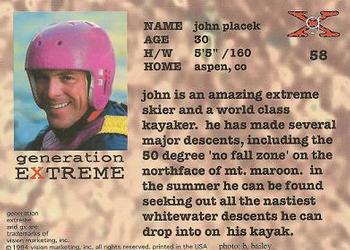 1994 Vision Generation Extreme #58 John Placek Back